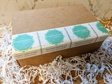 Load image into Gallery viewer, closed shipping cookie gift box taped with branded packaging tape
